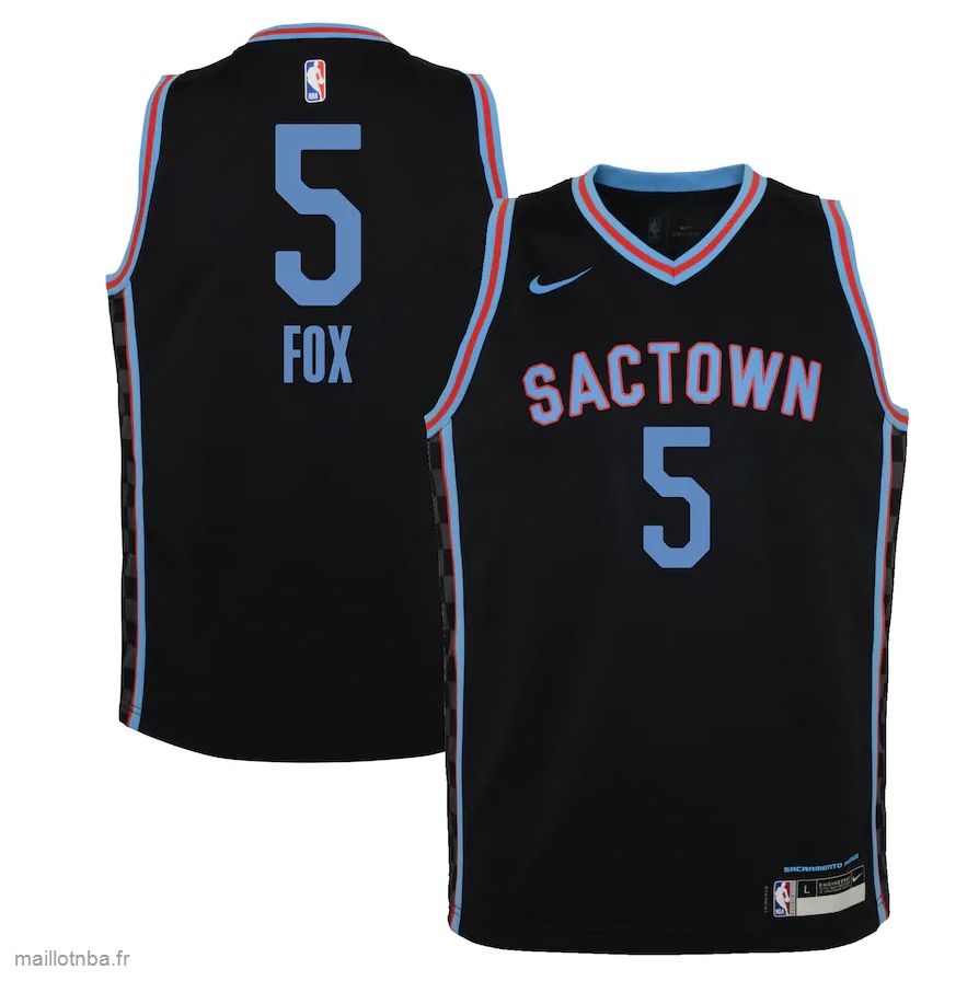 Maillot Sacramento Kings De'Aaron Fox Nike Black 2020/21 Swingman Jersey - City Edition